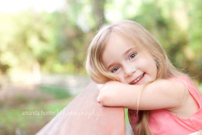 Sweet Happy Girl Portrait in Tallahassee Gardens